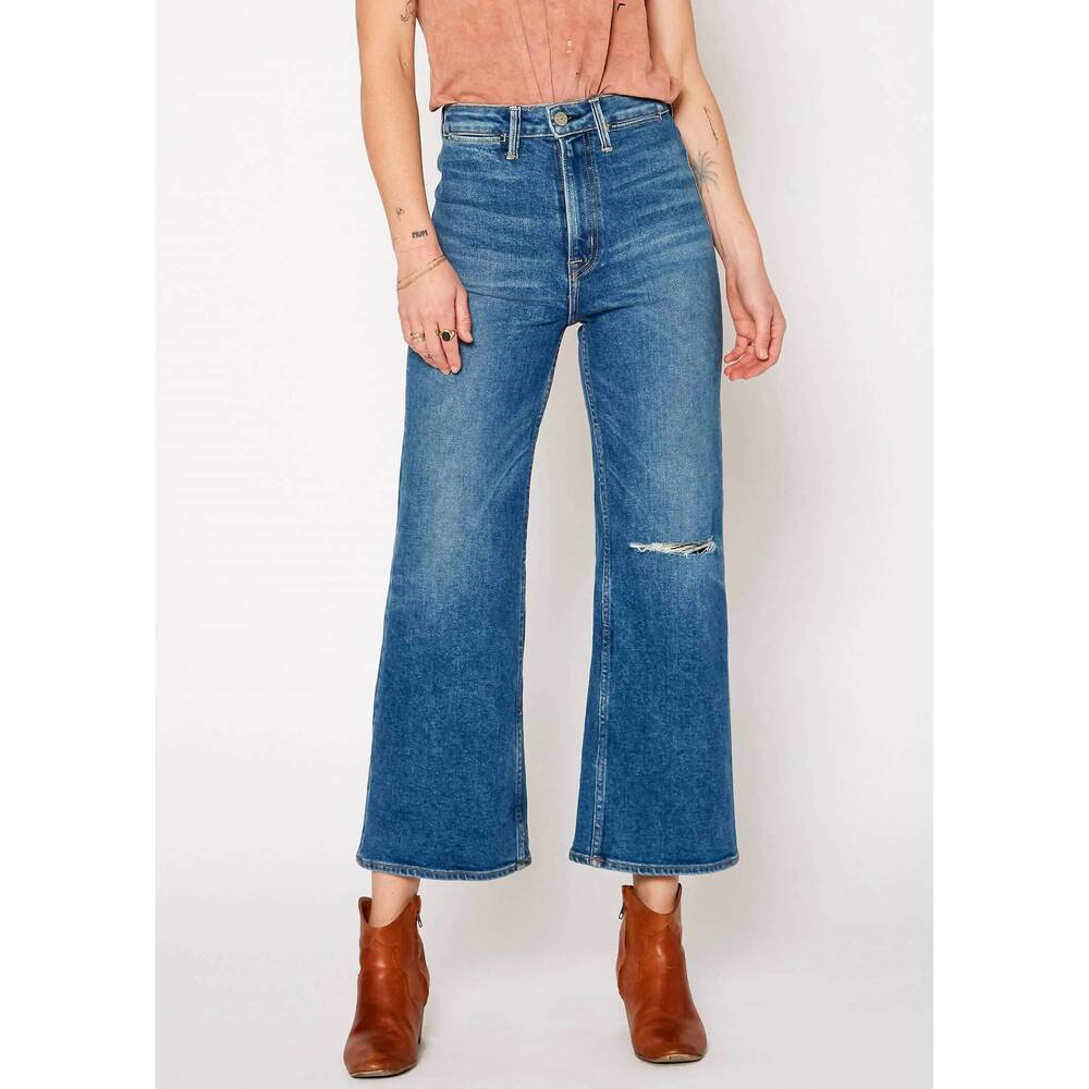 NEW NOEND queen high rise crop wide leg jeans in hope
